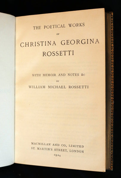1924 Rare book bound by Sangosrski & Sutcliffe - Christina Rossetti's POEMS. Including Goblin Market.