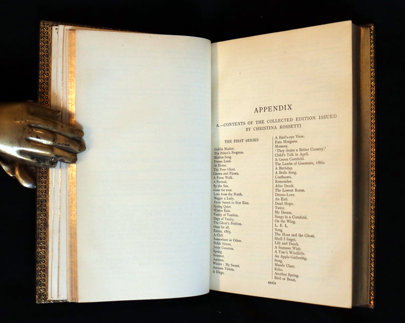 1924 Rare book bound by Sangosrski & Sutcliffe - Christina Rossetti's POEMS. Including Goblin Market.