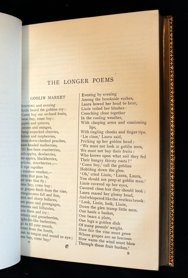 1924 Rare book bound by Sangosrski & Sutcliffe - Christina Rossetti's POEMS. Including Goblin Market.