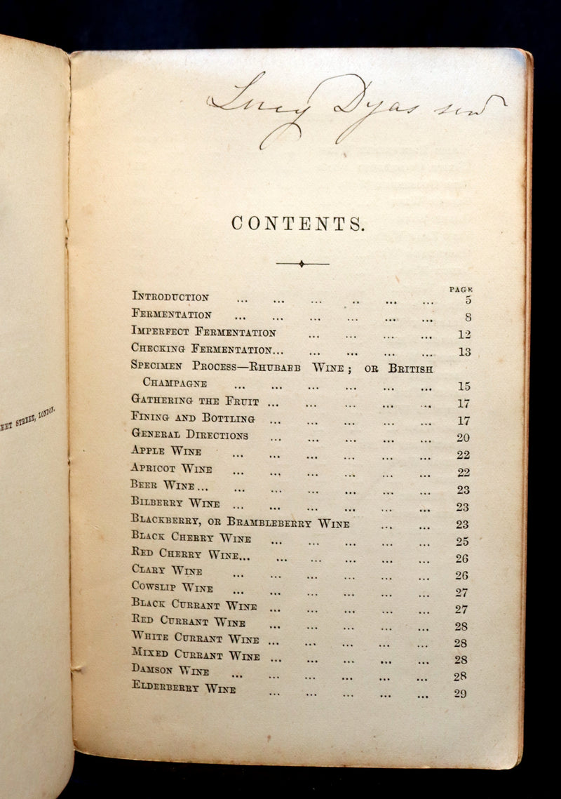 1870 Scarce Book ~ Home-Made WINES: How to Make and Keep Them By G. Vine. 1stED.
