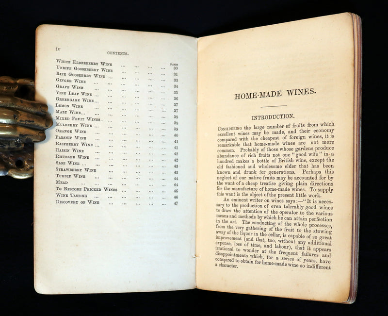 1870 Scarce Book ~ Home-Made WINES: How to Make and Keep Them By G. Vine. 1stED.
