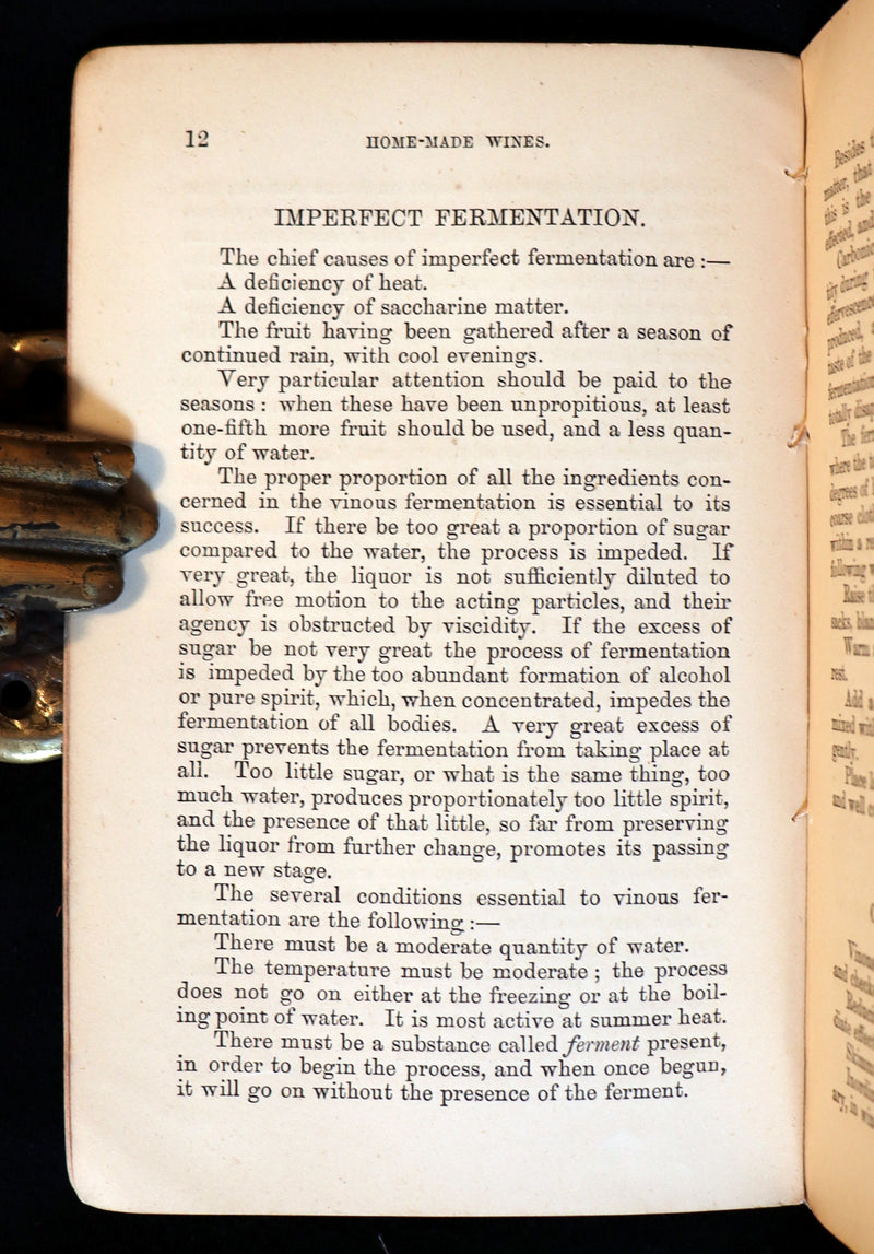 1870 Scarce Book ~ Home-Made WINES: How to Make and Keep Them By G. Vine. 1stED.
