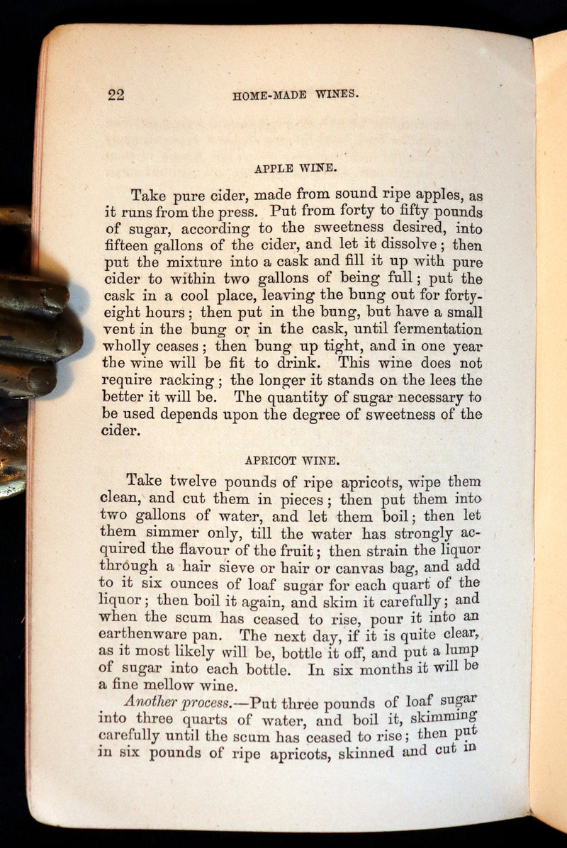 1870 Scarce Book ~ Home-Made WINES: How to Make and Keep Them By G. Vine. 1stED.