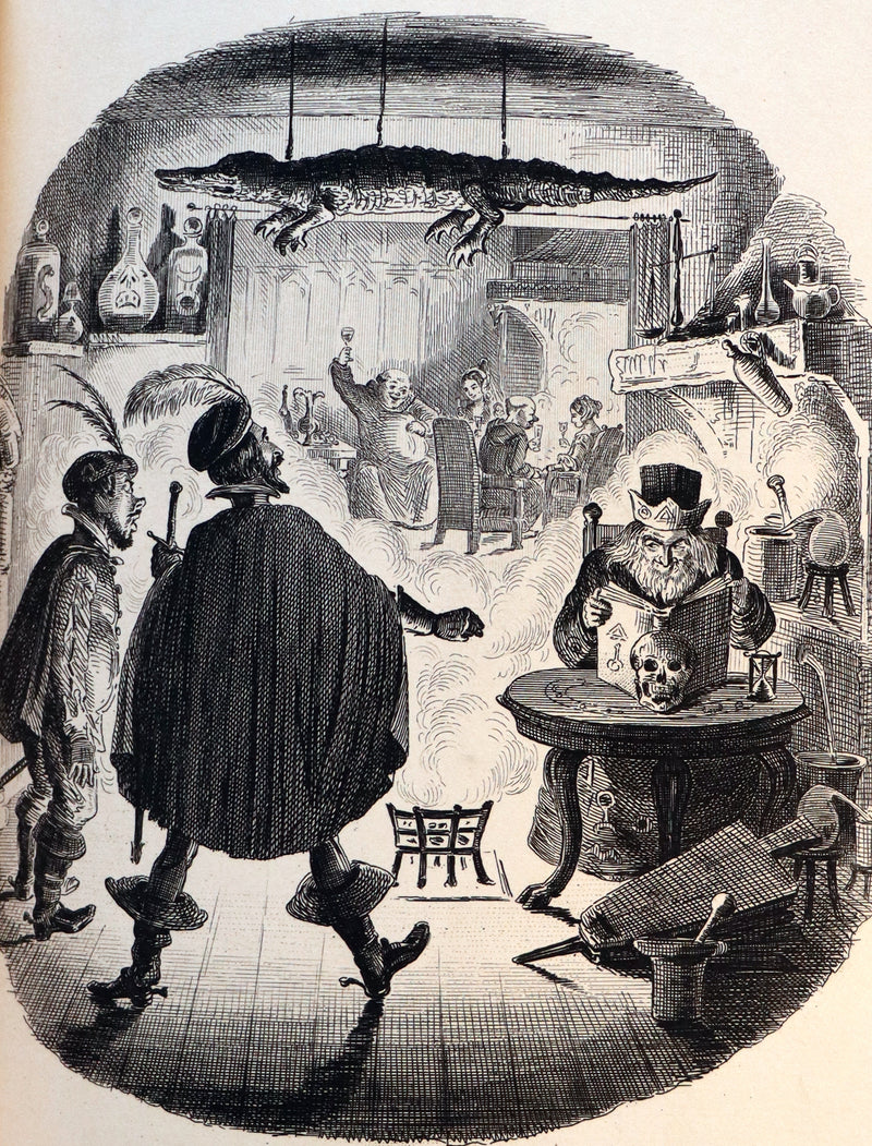 1887 Rare Carmine Edition bound by Ramage - INGOLDSBY LEGENDS Illustrated by Cruikshank, Leech and Barham.