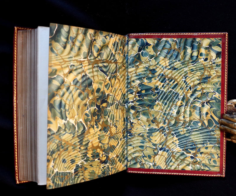 1887 Rare Carmine Edition bound by Ramage - INGOLDSBY LEGENDS Illustrated by Cruikshank, Leech and Barham.