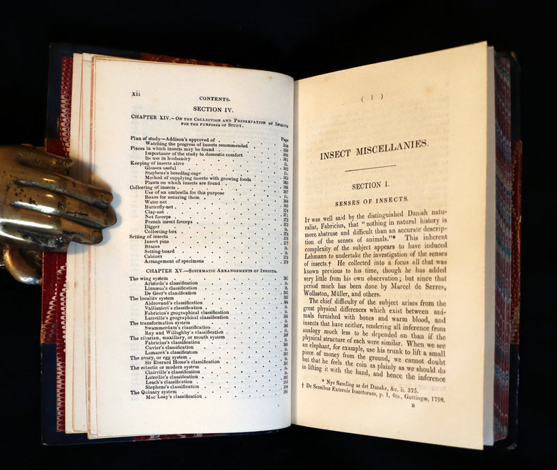 1847 Rare Victorian Entomology Book - Insect Miscellanies by Scottish naturalist James Rennie.