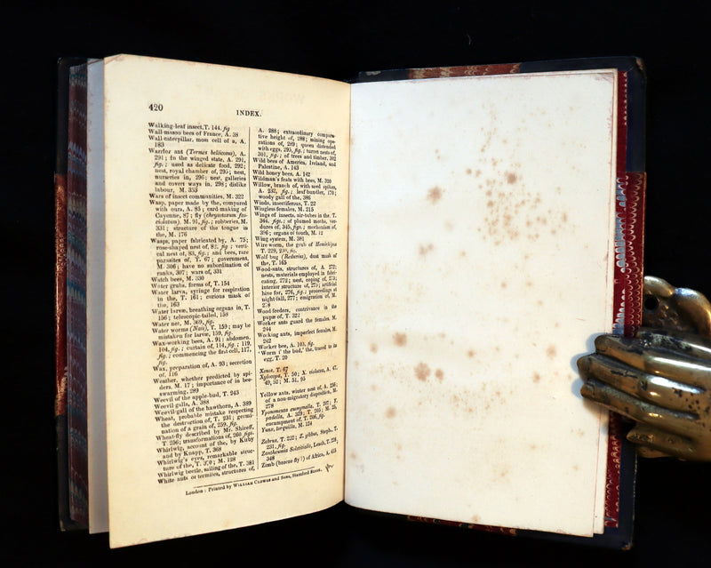 1847 Rare Victorian Entomology Book - Insect Miscellanies by Scottish naturalist James Rennie.