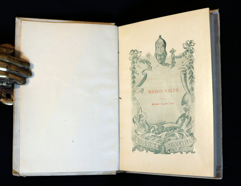 1895 Rare Book - Weird Tales by Edgar Allan POE Illustrated (Black Cat, Pit & Pendulum, Tell-Tale Heart, Gold Bug, etc.).