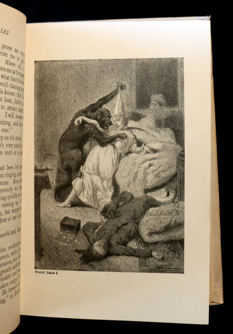 1895 Rare Book - Weird Tales by Edgar Allan POE Illustrated (Black Cat, Pit & Pendulum, Tell-Tale Heart, Gold Bug, etc.).