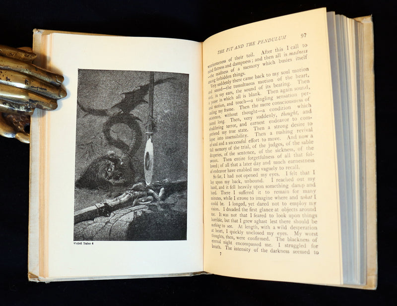 1895 Rare Book - Weird Tales by Edgar Allan POE Illustrated (Black Cat, Pit & Pendulum, Tell-Tale Heart, Gold Bug, etc.).