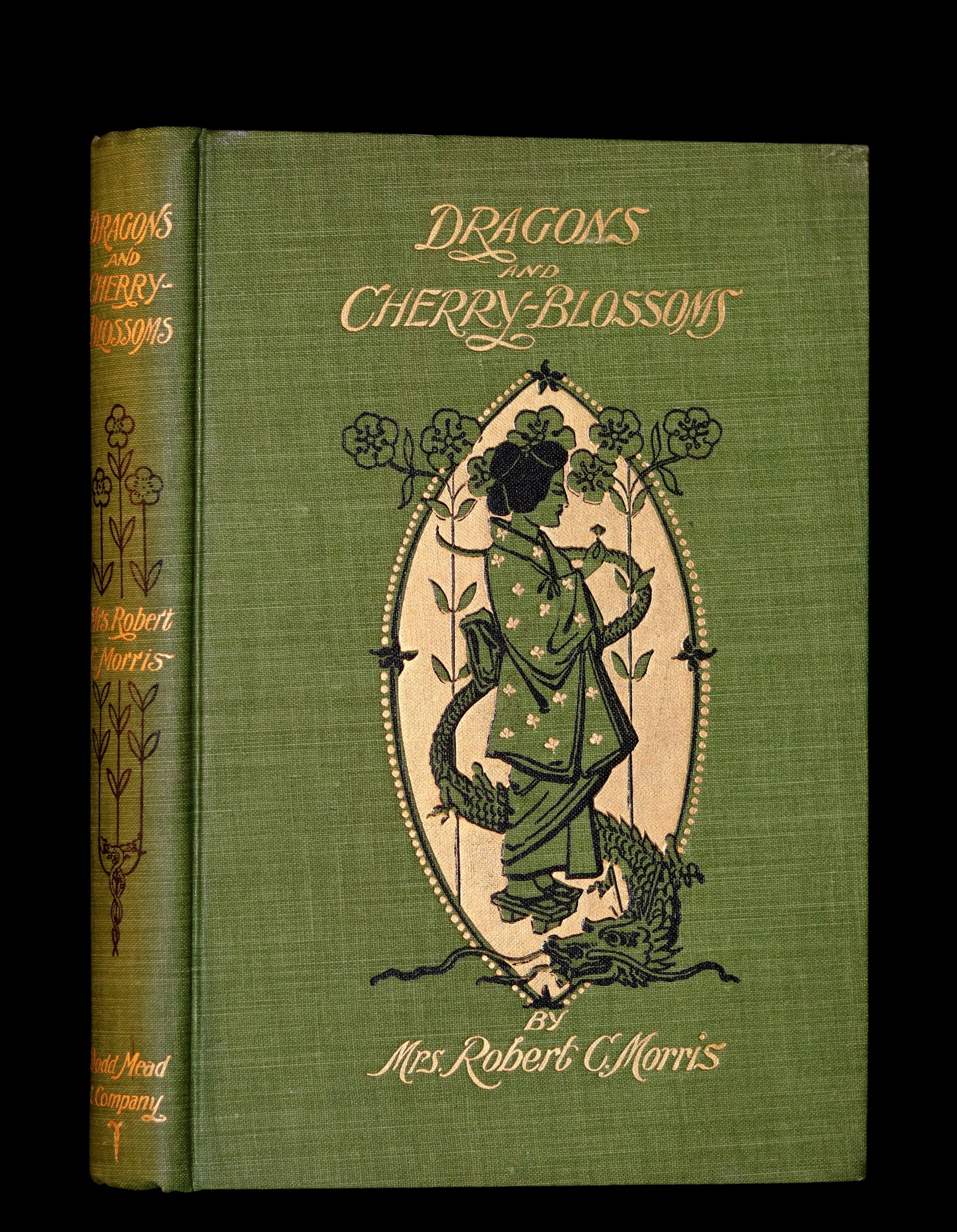 1896 Rare 1stED Book - Dragons and Cherry-Blossoms by Mrs. Robert C. Morris. Japan Illustrated.