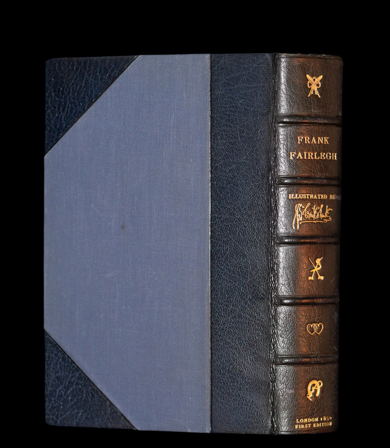 1850 Rare 1stED Bound by Sangorski - FRANK FAIRLEGH By Smedley Illustrated by Cruikshank.