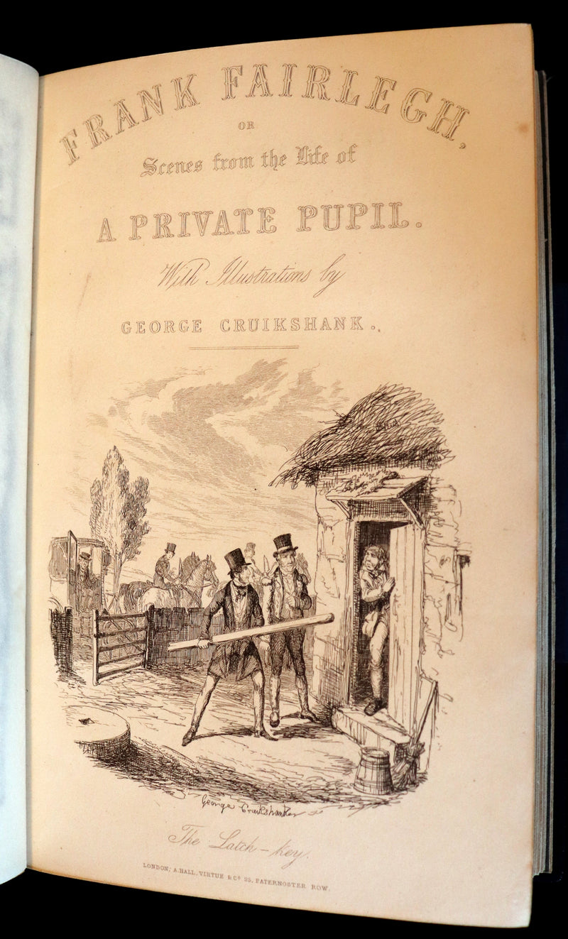 1850 Rare 1stED Bound by Sangorski - FRANK FAIRLEGH By Smedley Illustrated by Cruikshank.