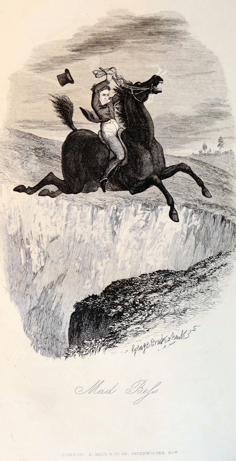 1850 Rare 1stED Bound by Sangorski - FRANK FAIRLEGH By Smedley with Cruikshank Illustrations.