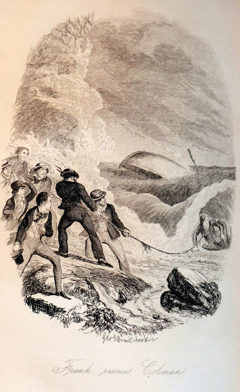 1850 Rare 1stED Bound by Sangorski - FRANK FAIRLEGH By Smedley Illustrated by Cruikshank.