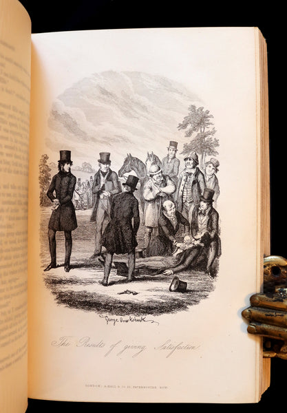 1850 Rare 1stED Bound by Sangorski - FRANK FAIRLEGH By Smedley with Cruikshank Illustrations.