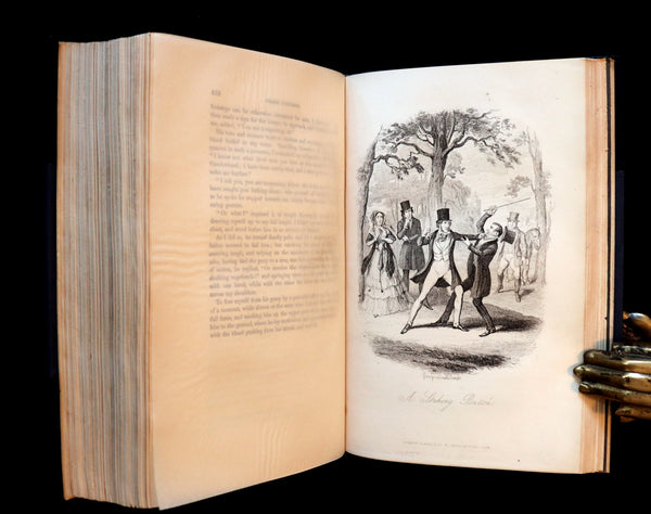 1850 Rare 1stED Bound by Sangorski - FRANK FAIRLEGH By Smedley with Cruikshank Illustrations.