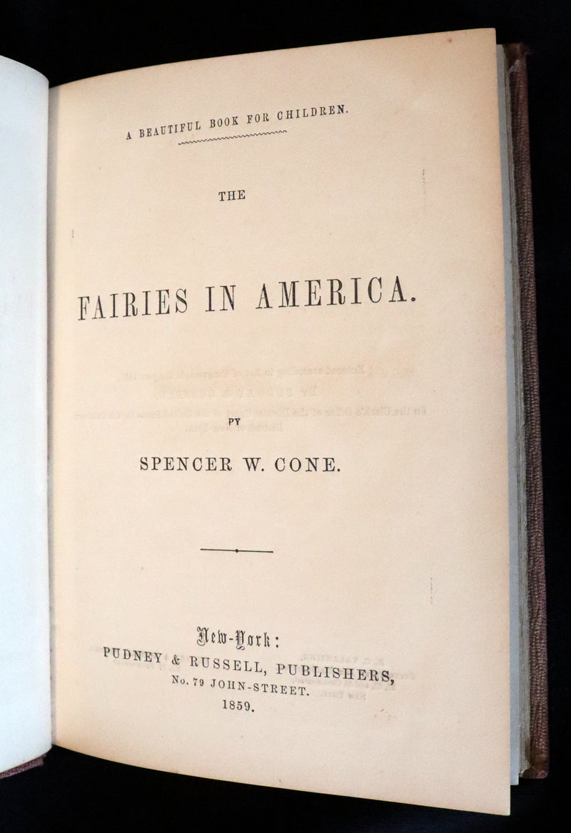 1859 Scarce Book - The FAIRIES IN AMERICA by Spencer W. Cone. Illustrated.