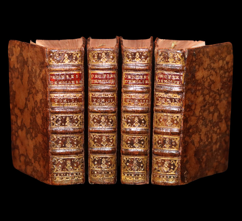 1760 Scarce French Book set - The Complete Illustrated Work of MOLIERE - Les Oeuvres de Monsieur MOLIERE.