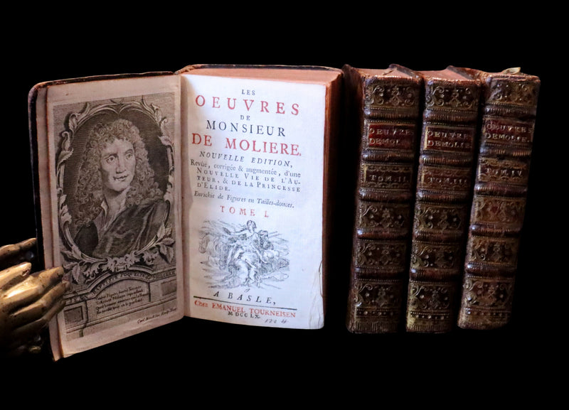 1760 Scarce French Book set - The Complete Illustrated Work of MOLIERE - Les Oeuvres de Monsieur MOLIERE.