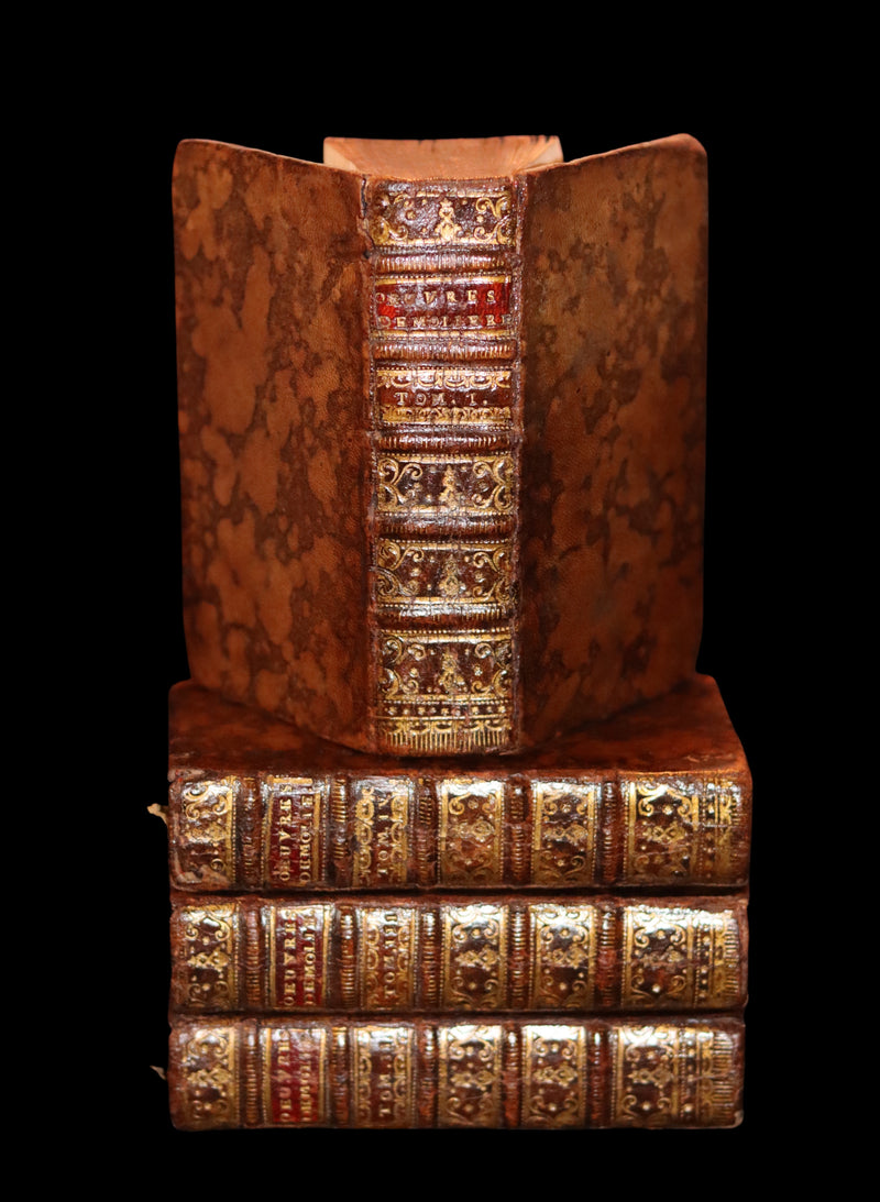 1760 Scarce French Book set - The Complete Illustrated Work of MOLIERE - Les Oeuvres de Monsieur MOLIERE.