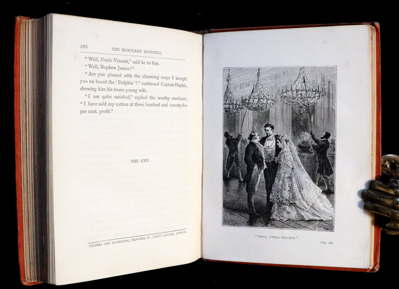 1874 Scarce First Edition Jules Verne - A Floating City and the Blockade Runners Illustrated.