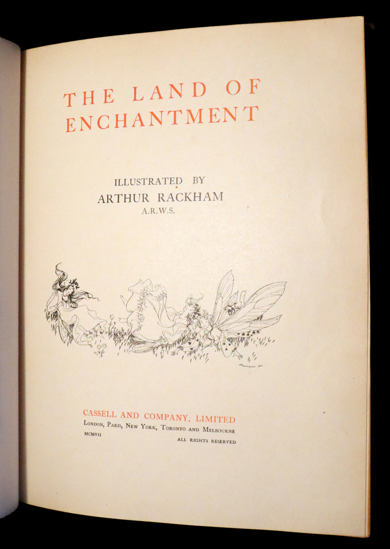 1907 Rare 1stED bound by Bayntun - LAND OF ENCHANTMENT illustrated by Arthur RACKHAM.