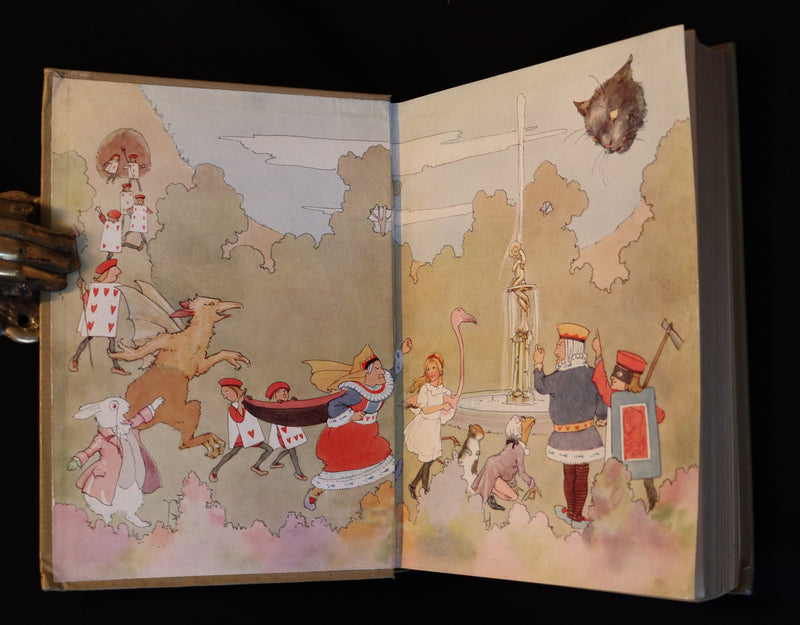 1920 Rare Book - Alice's Adventures in Wonderland with colored illustrations By Margaret W. Tarrant.
