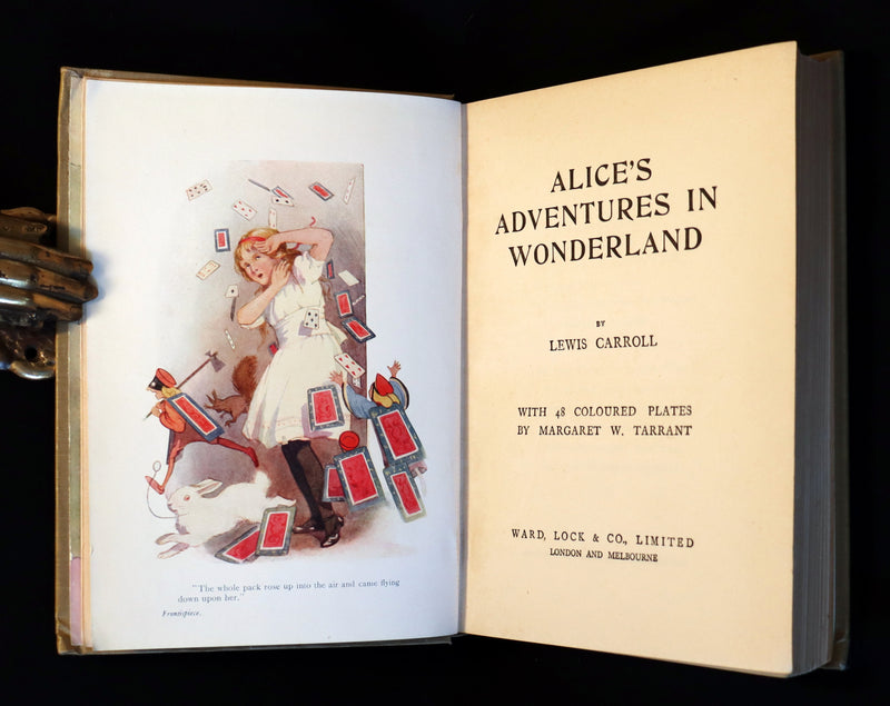 1920 Rare Book - Alice's Adventures in Wonderland with colored illustrations By Margaret W. Tarrant.