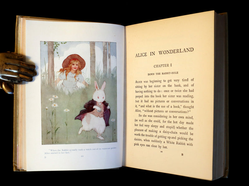 1920 Rare Book - Alice's Adventures in Wonderland with colored illustrations By Margaret W. Tarrant.