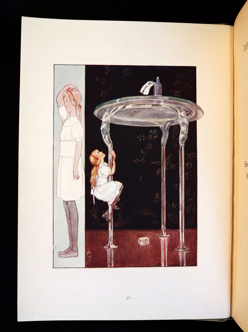 1920 Rare Book - Alice's Adventures in Wonderland with colored illustrations By Margaret W. Tarrant.