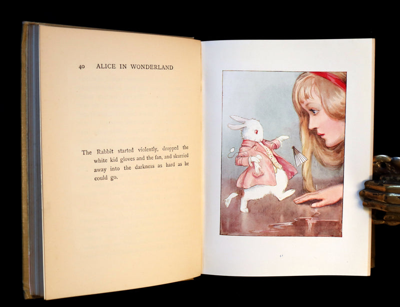 1920 Rare Book - Alice's Adventures in Wonderland with colored illustrations By Margaret W. Tarrant.