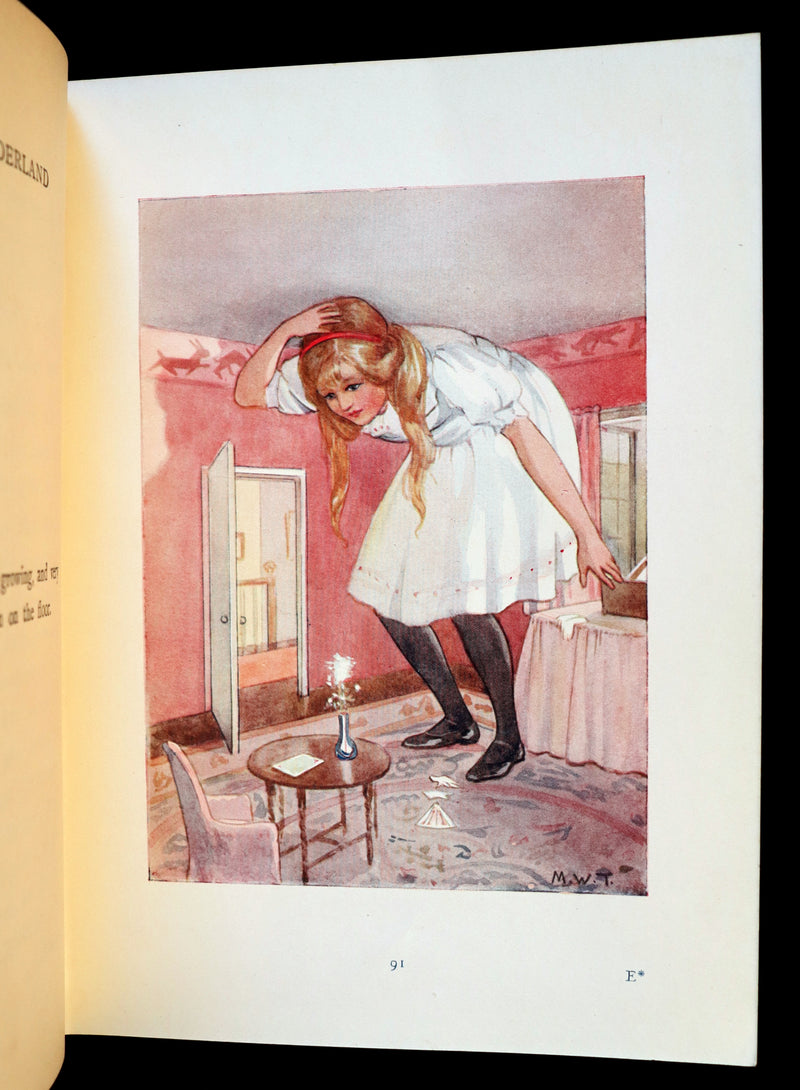 1920 Rare Book - Alice's Adventures in Wonderland with colored illustrations By Margaret W. Tarrant.