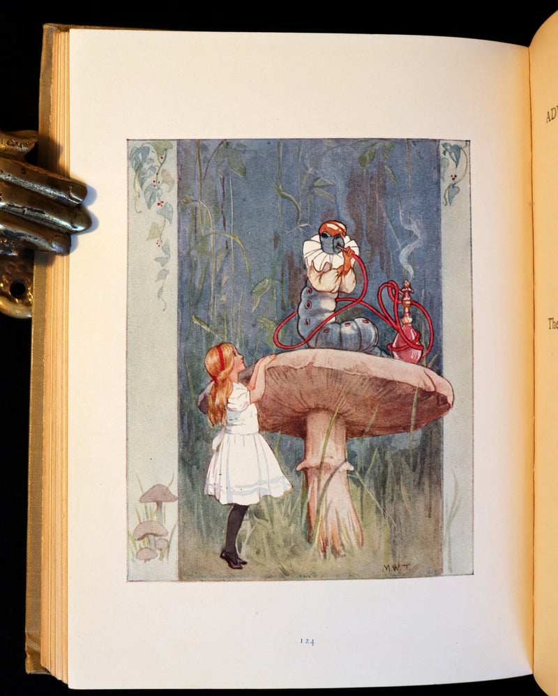 1920 Rare Book - Alice's Adventures in Wonderland with colored illustrations By Margaret W. Tarrant.