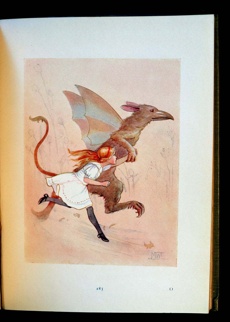 1920 Rare Book - Alice's Adventures in Wonderland with colored illustrations By Margaret W. Tarrant.