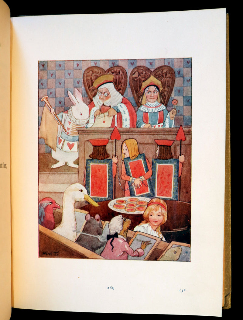 1920 Rare Book - Alice's Adventures in Wonderland with colored illustrations By Margaret W. Tarrant.