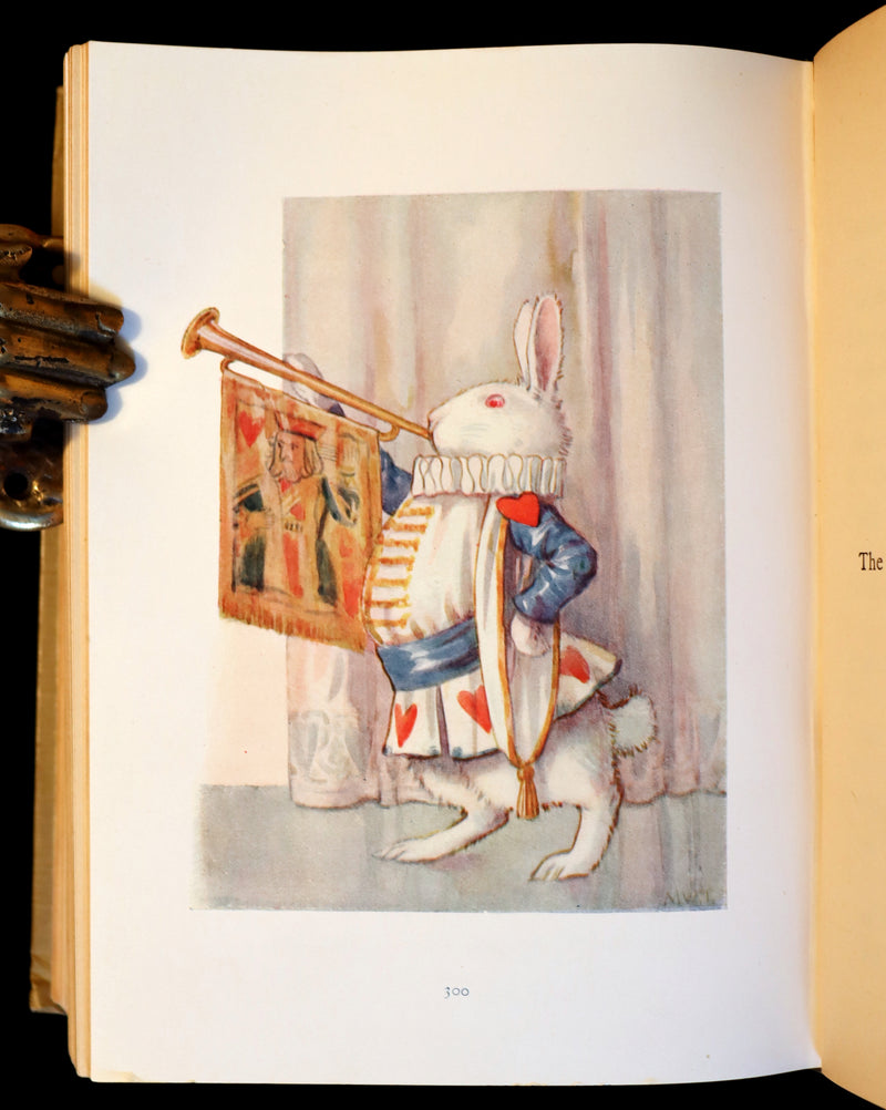 1920 Rare Book - Alice's Adventures in Wonderland with colored illustrations By Margaret W. Tarrant.