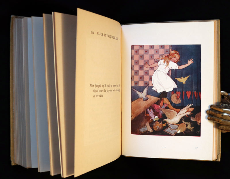 1920 Rare Book - Alice's Adventures in Wonderland with colored illustrations By Margaret W. Tarrant.