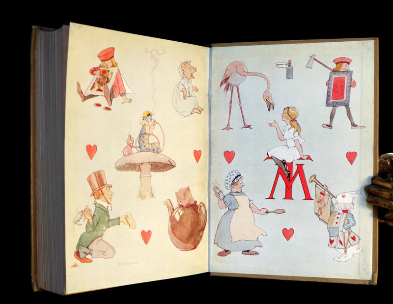 1920 Rare Book - Alice's Adventures in Wonderland with colored illustrations By Margaret W. Tarrant.