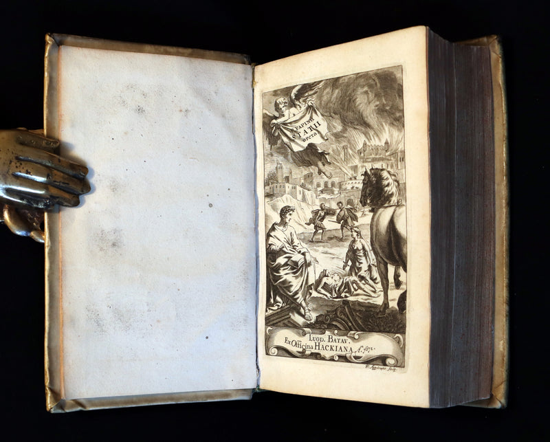1671 Rare Latin Vellum Book - Publius Papinius Statius Works - Roman Poet of the 1st Century AD.