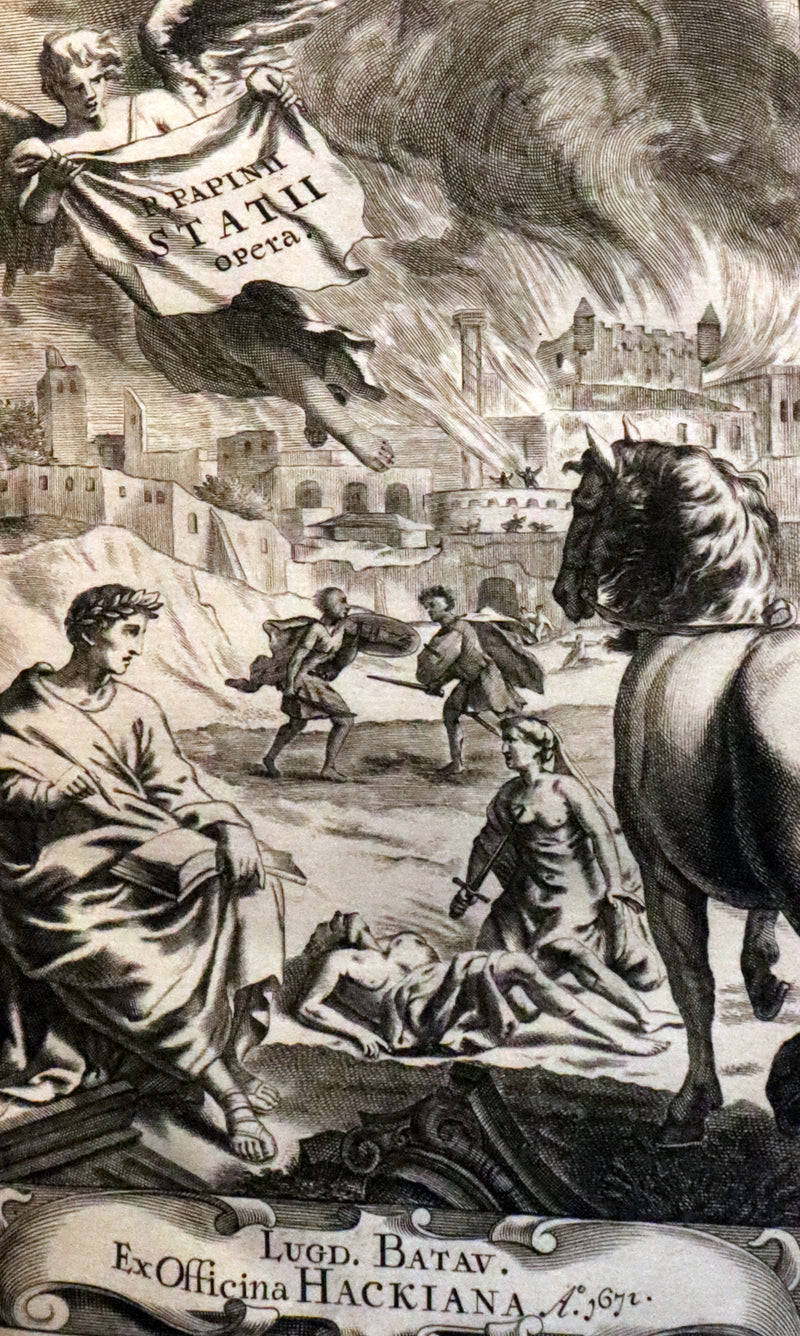 1671 Rare Latin Vellum Book - Publius Papinius Statius Works - Roman Poet of the 1st Century AD.