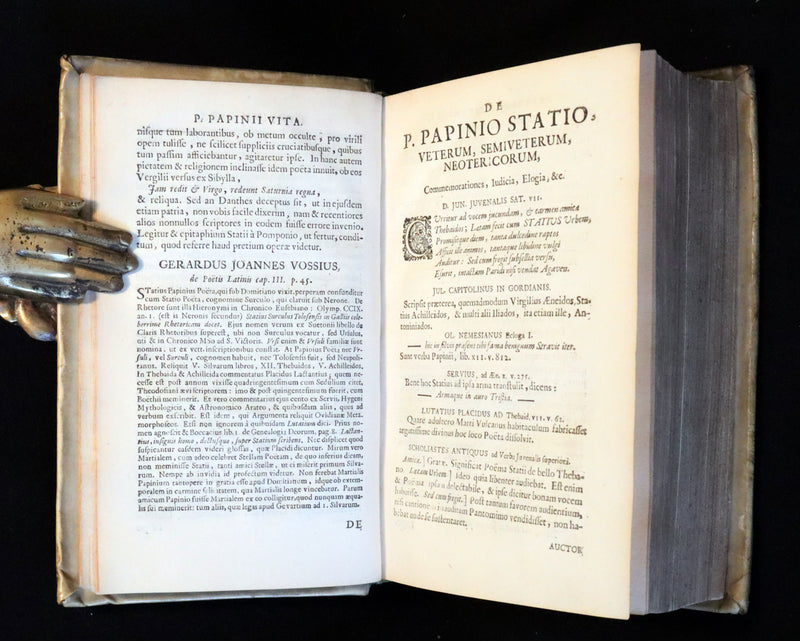 1671 Rare Latin Vellum Book - Publius Papinius Statius Works - Roman Poet of the 1st Century AD.