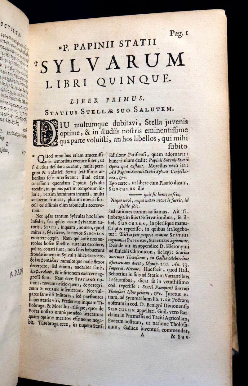 1671 Rare Latin Vellum Book - Publius Papinius Statius Works - Roman Poet of the 1st Century AD.