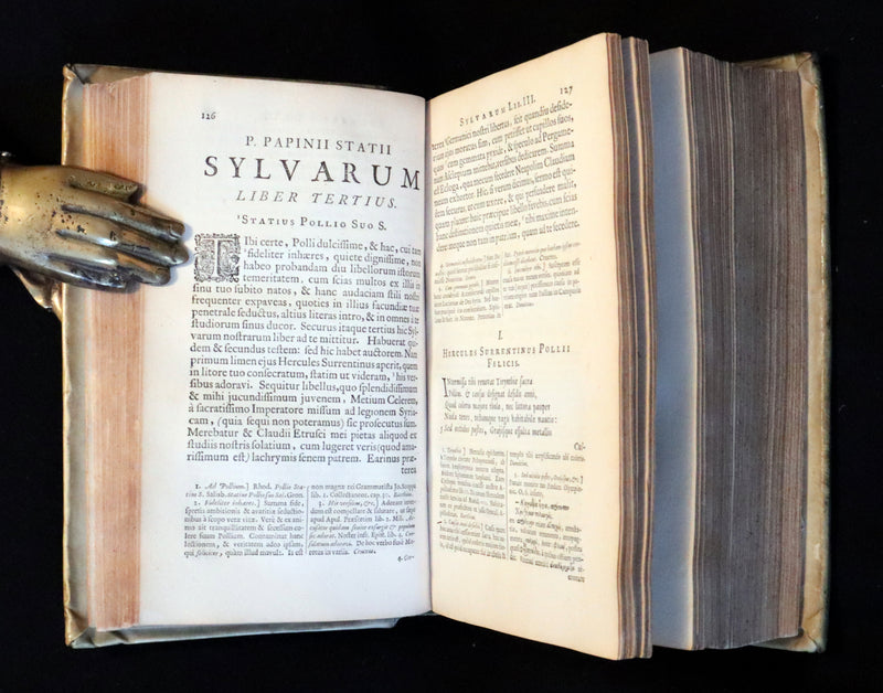 1671 Rare Latin Vellum Book - Publius Papinius Statius Works - Roman Poet of the 1st Century AD.