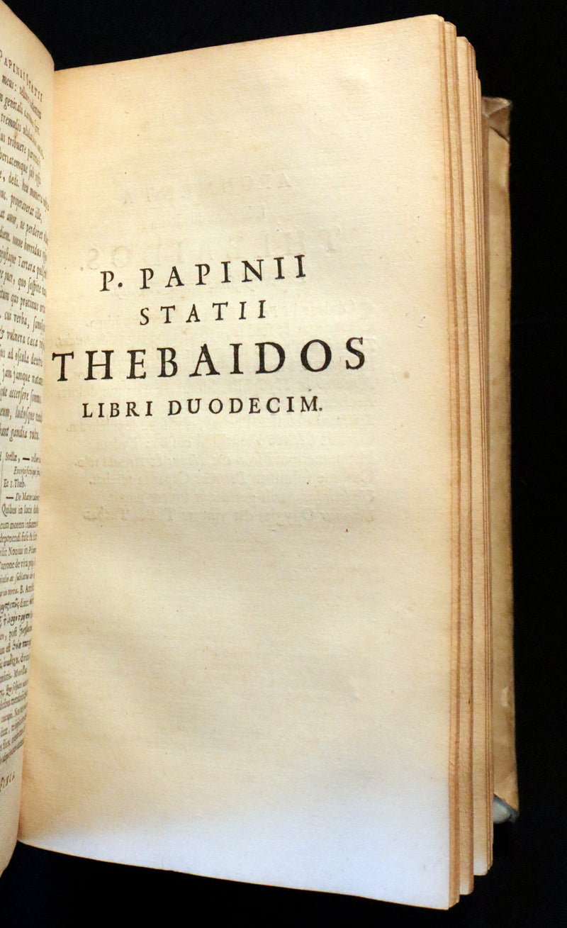 1671 Rare Latin Vellum Book - Publius Papinius Statius Works - Roman Poet of the 1st Century AD.