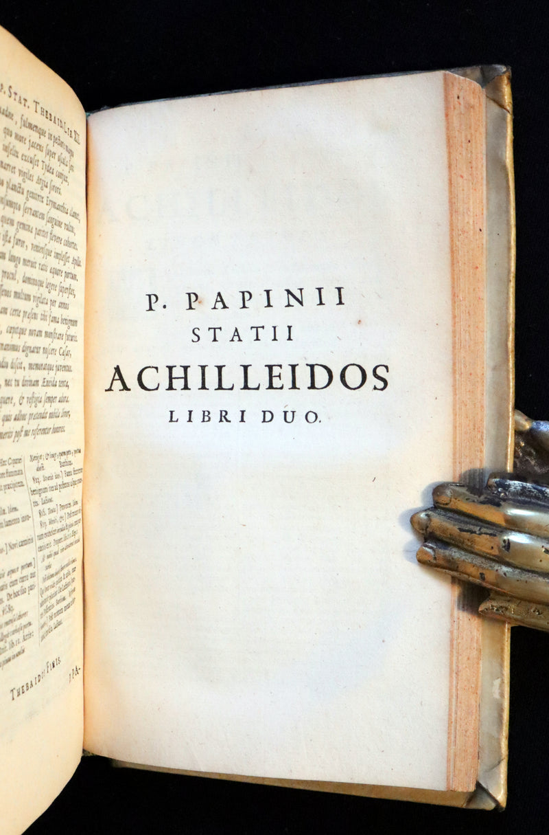 1671 Rare Latin Vellum Book - Publius Papinius Statius Works - Roman Poet of the 1st Century AD.