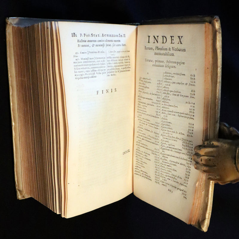 1671 Rare Latin Vellum Book - Publius Papinius Statius Works - Roman Poet of the 1st Century AD.