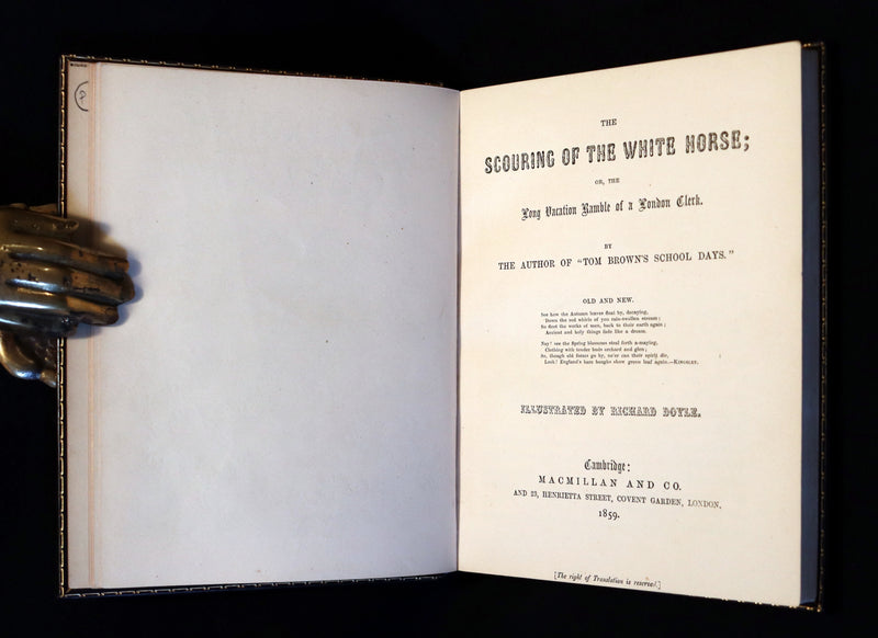 1859 1stED bound by Root & Son - The Scouring of the (Uffington) White Horse Illustrated by Richard Doyle.