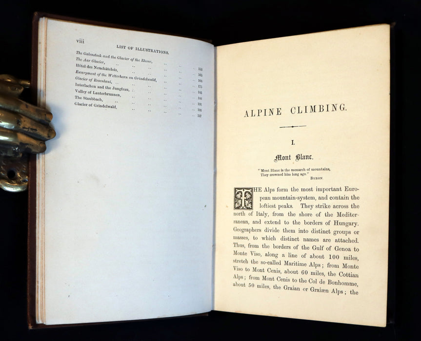 1881 Rare Victorian Book - Alpine Climbing: Narratives of Recent Ascents of Mont Blanc and Other Summits of the Alps.