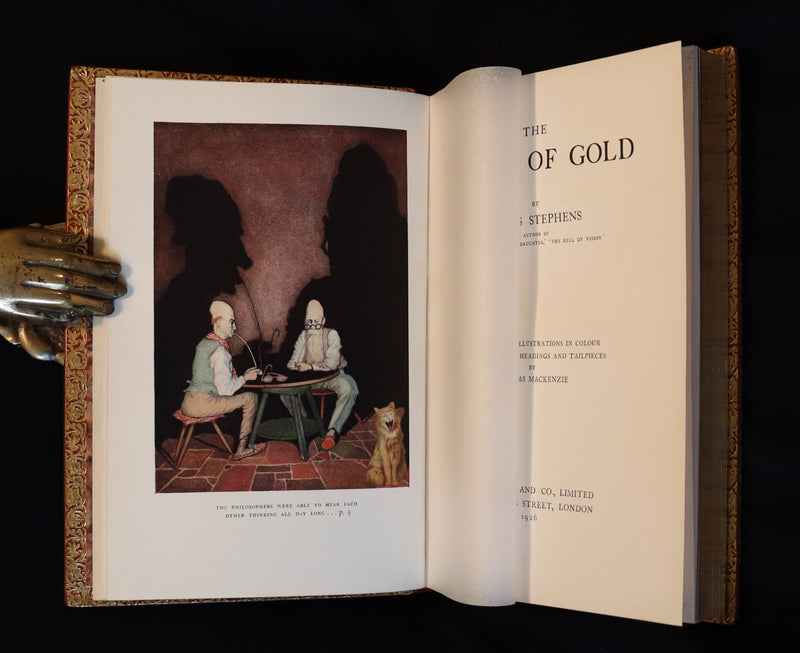 1926 Rare Book bound by Bayntun - The Crock of Gold by James Stephen & illustrated by Thomas Mackenzie.